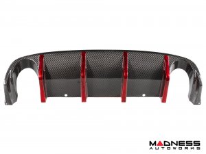 FIAT 500 Rear Diffuser in Carbon Fiber - Estremo Aerography - Red Candy